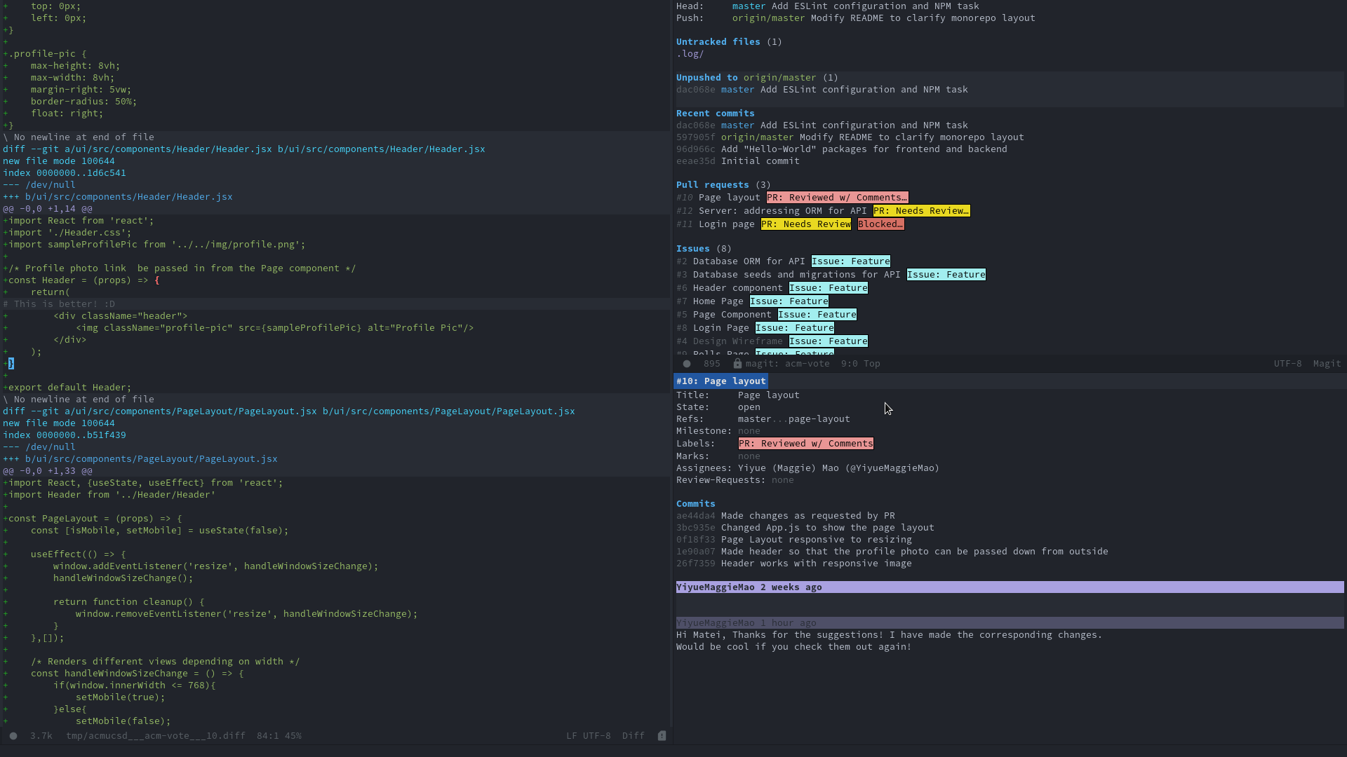 Screenshot of Magit. /images/magit-screenshot.png
