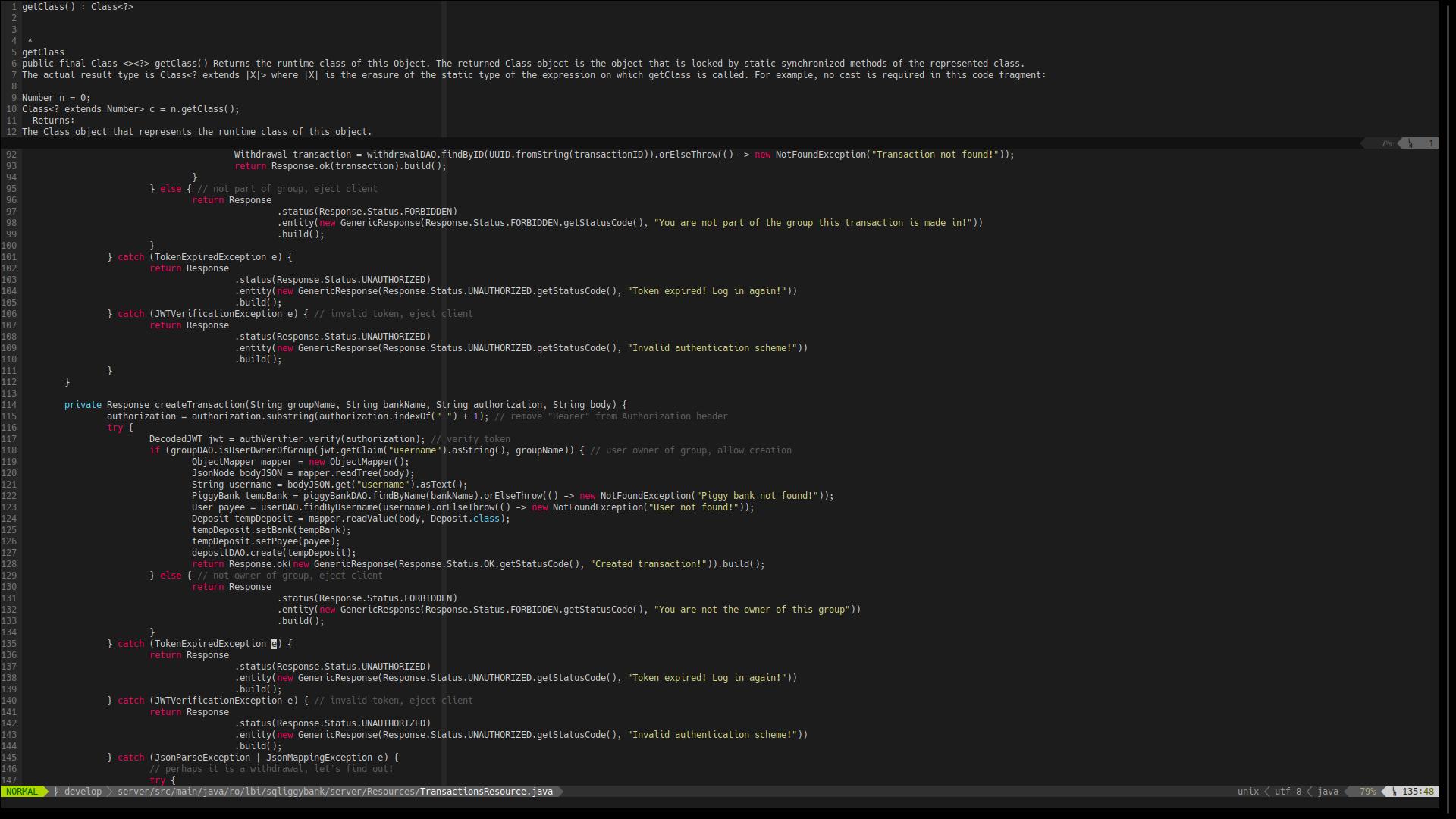 A screenshot of my Vim setup on a C++ exercise. /images/vim-screenshot.jpg